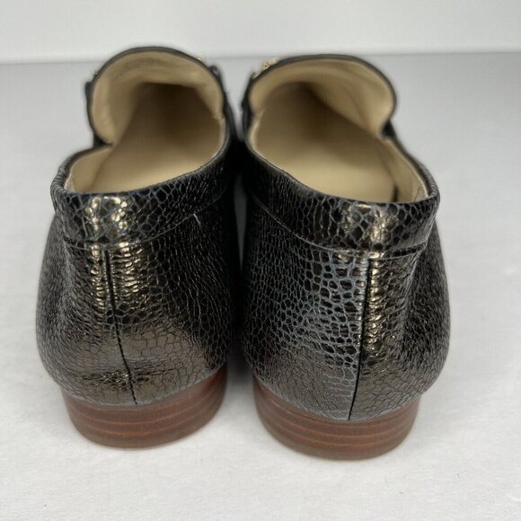 Enzo Angiolini Leather Loafer Slip-On Sparkling Gold-Look Shoes Womens Size 9.5 - Picture 4 of 9